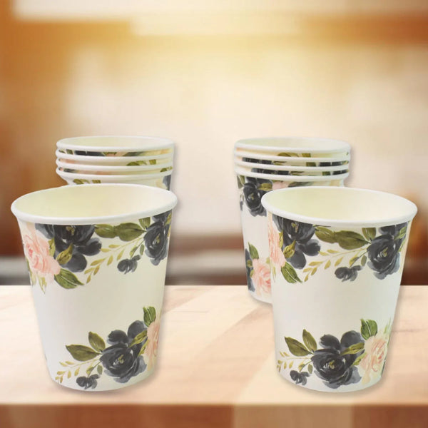 Disposable Paper Cups, Disposable Tea, Coffee Cups (10 Pcs Set / Mix Color & Design) - justgrabit.in | Just Grab It