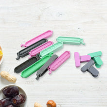 12 Pieces Food Clips, Plastic Food Bag Clips Reusable Bag Clips for Food Storage Colorful Sealing Clips for Snack, Coffee, Home, Kitchen, Travel, Camping - justgrabit.in | Just Grab It