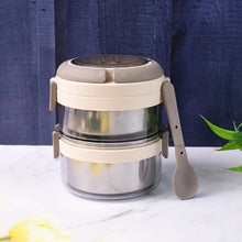 Ganesh Steko - 2 Double Layer Stainless Steel Insulated Lunch Box Set - Justgrabit Inc.