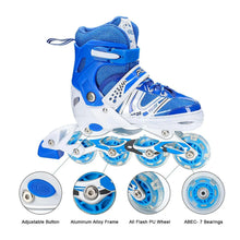 Inline Skates With Led Flashing Light Wheel With Adjustable Length Skate Premium High Quality Skates Pair (Roller Skate , Skating) - justgrabit.in | Just Grab It