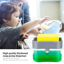 Liquid Soap Dispenser on Countertop with Sponge Holder For Pet - Justgrabit Inc.