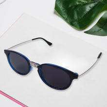 Blue UV Protected Round Sunglasses, classic Sunglasses for Men & Women, Lightweight - justgrabit.in | Just Grab It