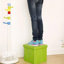 4986 Living Room Cube Shape Sitting Stool with Storage Box.(Mix Color) - justgrabit.in | Just Grab It