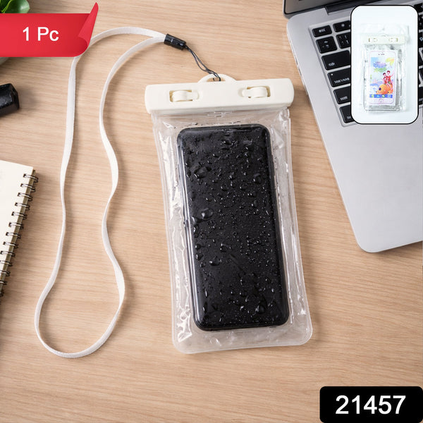 White Waterproof Phone Pouch Bag, Mobile cover (1 Pc) - justgrabit.in | Just Grab It