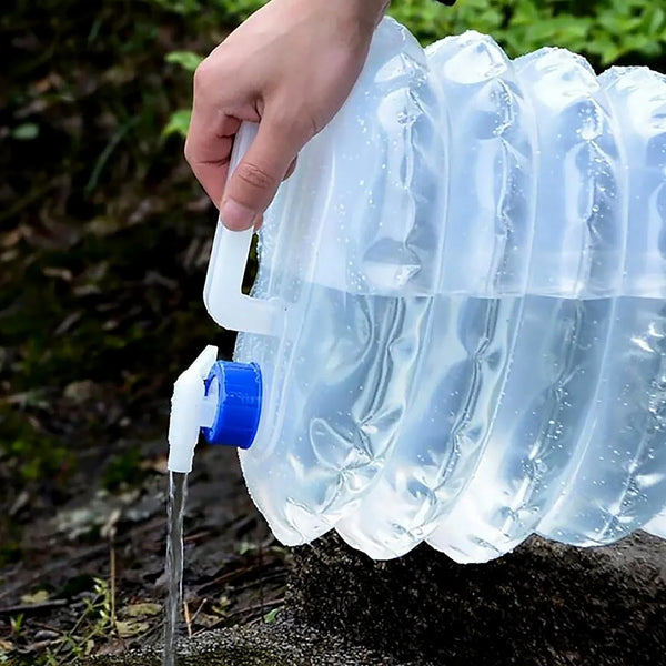 Outdoor Camping Collapsible Portable Water Container with Carry Handle Tap Valve Large Food Grade - Justgrabit Inc.