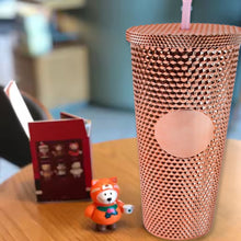 Studded Cup Tumbler Straw Lid - Plastic Double Walled Cold Cup for iced Coffee - justgrabit.in | Just Grab It