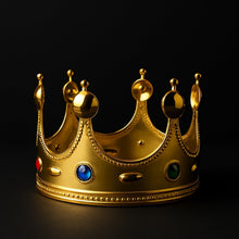 Royal Crown with Colored Gems (1 Pc / Mix Color) - justgrabit.in | Just Grab It