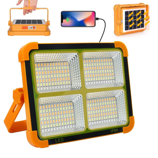 High - Brightness Solar LED Flood Light with Power Bank (1 Pc) - justgrabit.in | Just Grab It