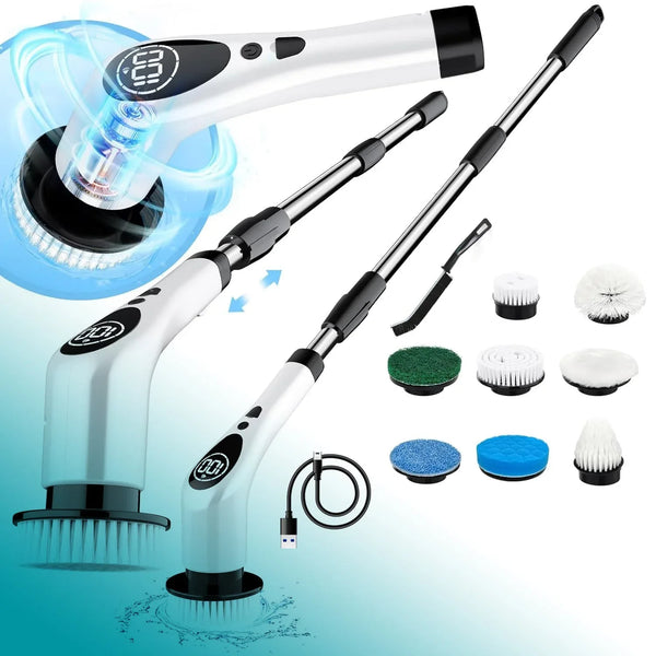 9 - in - 1 Electric Spin Scrubber - (1 Set) - justgrabit.in | Just Grab It