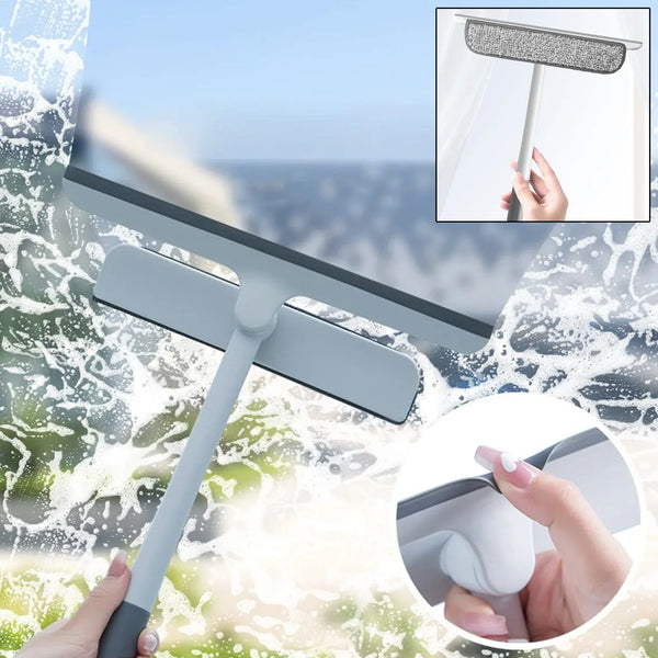 2 - in - 1 Window Glass Cleaning Wiper with Microfiber Pad - justgrabit.in | Just Grab It