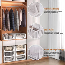 3 Layer Clothes Organizer for Wardrobe Cupboard Organizer for Clothes Foldable and Stackable Closet Organizer Drawer Organizer for Clothes, Multi Purpose Plastic Drawer - justgrabit.in | Just Grab It
