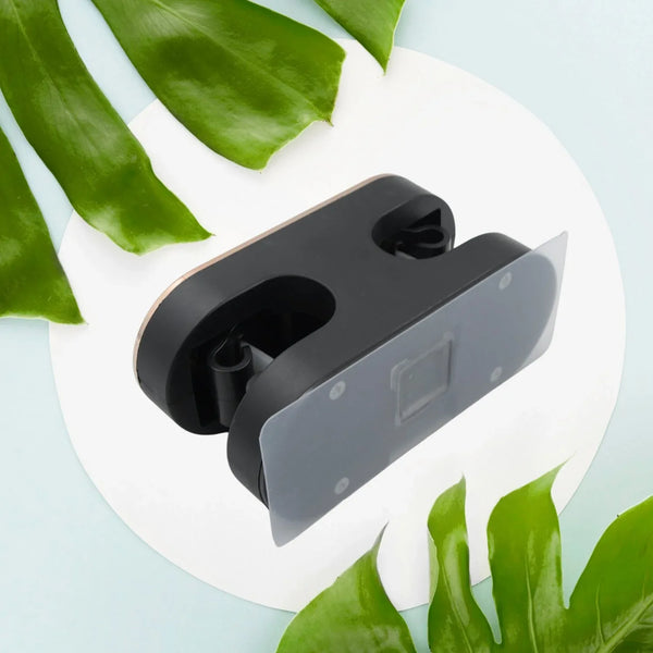 Self Adhesive Double Slot Wall Hook Mop Storage Rack Clip Broom Hanger Kitchen Organizer Strong Hooks Bathroom Accessories - justgrabit.in | Just Grab It