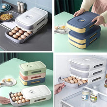 Egg Storage Box Plastic Egg Drawer Fridge Egg Organizer Egg Keeper Refrigerator Egg Drawer Plastic Egg Carton Covered Egg Holder Pantry Egg Bin Household Egg Tray (1 Pc) - Justgrabit Inc.
