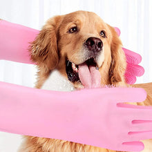 Dishwashing Gloves with Scrubber| Silicone Cleaning Reusable Scrub Gloves for Wash Dish Kitchen| Bathroom| Pet Grooming Wet and Dry Glove (1 Pair, 250 Gm) - Justgrabit Inc.
