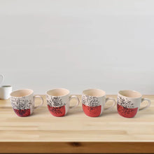 Healthy Choice Set Of 4pc Ceramic Cup And 4pc Glass Bowl With Plastic Plate (9 Pcs Set) - Justgrabit Inc.