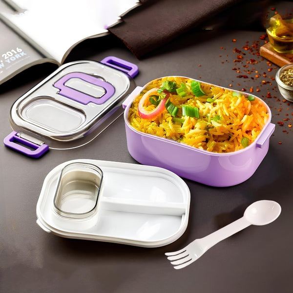 Multi - Functional 1 Set Leakproof Lunch Box with Cutlery & Tumbler - justgrabit.in | Just Grab It