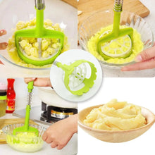 Multi Functional One - Handed Plastic Manual Mashed Potatoes Masher, Mash Sweet Potato Masher with Comfort Grip and Stainless - Steel Spring Design for Nonstick Pans (1 Pc) - Justgrabit Inc.