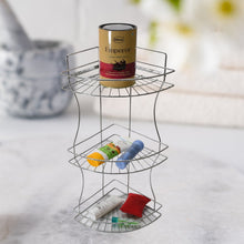 Multipurpose Stainless Steel Multi - 3 Tier Corner Storage Rack - justgrabit.in | Just Grab It