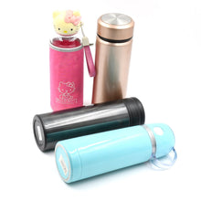 Stainless Steel Vacuum Bottle with Cup Lid Thermos for Hot Cold Drinks Travel Use 1 Pc - justgrabit.in | Just Grab It