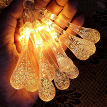 Decorative LED Lighting Chain with Crystal Water Drop Bulbs Approx 3 Mtr (1 Pc) - justgrabit.in | Just Grab It