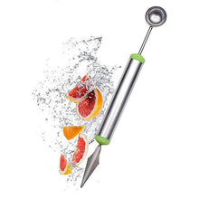Multifunctional 2 1 Melon Baller - Stainless Steel Dig Scoop Fruit Carving Knife - justgrabit.in | Just Grab It