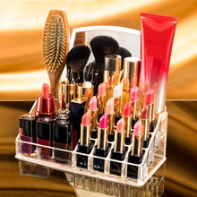 16 Compartment Cosmetic Makeup Jewellery Lipstick Storage Organiser Box, Cosmetic Storage Box Make - up Lipstick Organizer / Lipstick Holder Case Transparent - Justgrabit Inc.