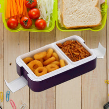 Leak - Proof Airtight Lunch Box with Spoon, 2 Compartments - justgrabit.in | Just Grab It