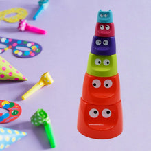 Monster Cups - Activity Toy for Babies 5+ Months Plastic Multicolor Infant & Preschool Toys Develops Motor & Reasoning Skills Birthday Gifts for Boys Girls Age 5+ Months Kids (1 Set) - Justgrabit Inc.