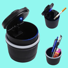 Portable Car Ashtray with Lid and Blue LED Light (1 Pc) - justgrabit.in | Just Grab It