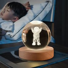 Moon 3D Crystal Ball Lamps with Base For Bedroom 3D Lamps (1 Pc) - justgrabit.in | Just Grab It