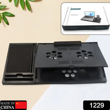 Laptop Stand Suitable Portable Foldable Compatible with MacBook Notebook Tablet Tray Desk Table Book with Free Phone Stand - justgrabit.in | Just Grab It