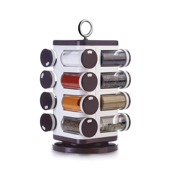 Ganesh Multipurpose Revolving Spice Rack With 16 Pcs Dispenser each 100 ml Plastic Spice ABS Material 1 Piece Spice Set 1 Piece Spice Set (Plastic) - Justgrabit Inc.