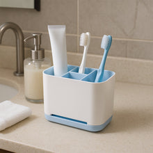 6 Compartment Multi Purpose Organizer Toothbrush Holder Stand Plastic Caddy (1 Pc) - justgrabit.in | Just Grab It