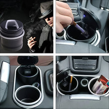 Portable Car Ashtray with Lid and Blue LED Light (1 Pc / With Color Box) - Justgrabit Inc.