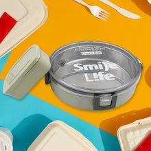Miracle Stainless Steel Round Lunch Box, with Small Plastic Box Insert Leak Proof Lunch Box with Transparent lid, Lunch Box for Kids & Adults for School, Office (450 ML + 250 ML Approx) - Justgrabit Inc.