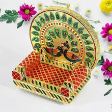 Meenakari Work Laddu Gopal Singhasan / Sihasan for Pooja Mandir Wooden Krishna Ladoo Bal Gopal Sofa Asan, Home Decorative Premium Look Decorative Singhasan Suitable For Home, Office, Restaurant (2 Pc Set) - Justgrabit Inc.