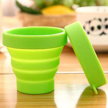 Round Silicone Foldable Glass / Cup, Foldable Travel Mug With Lid (1 Pc) - justgrabit.in | Just Grab It