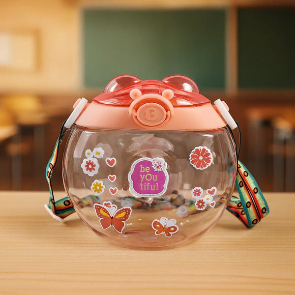 Round Belly Shape Kids Water Bottle (400Ml / 1 Set ) - justgrabit.in | Just Grab It