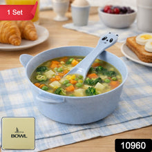 Wheat Straw Kids Soup Bowl with Matching Spoon (240ML, 1 Set ) - justgrabit.in | Just Grab It