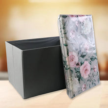 Premium Foldable Storage Box with Floral Lid (1 Pc) - justgrabit.in | Just Grab It