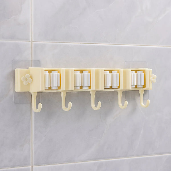 Self - Adhesive Wall - Mount Broom & Mop Holder Rack - justgrabit.in | Just Grab It