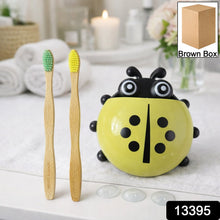 cute ladybug toothbrush holder with toothbrush combo set - justgrabit.in | Just Grab It