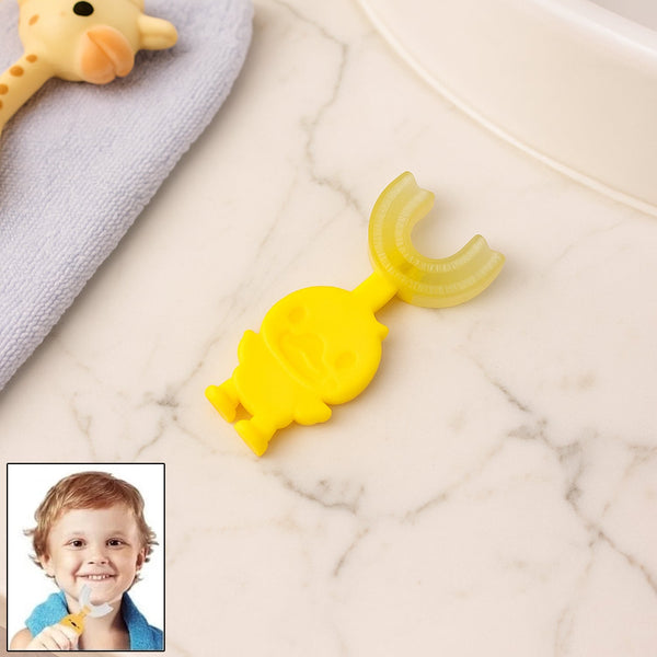 Cute Cartoon Duck U - Shape Baby Toothbrush (1 Pc / Mix Color) - justgrabit.in | Just Grab It