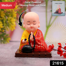 Red Solar Powered Sitting Buddha Statue (1 Pc / Medium) - justgrabit.in | Just Grab It