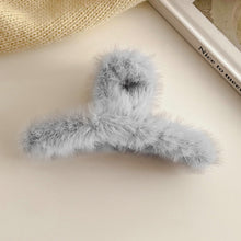 Large Plush Hair Claw Clips, Plastic Fluffy Hair Claw Hair (1 Pc / Mix Color) - justgrabit.in | Just Grab It