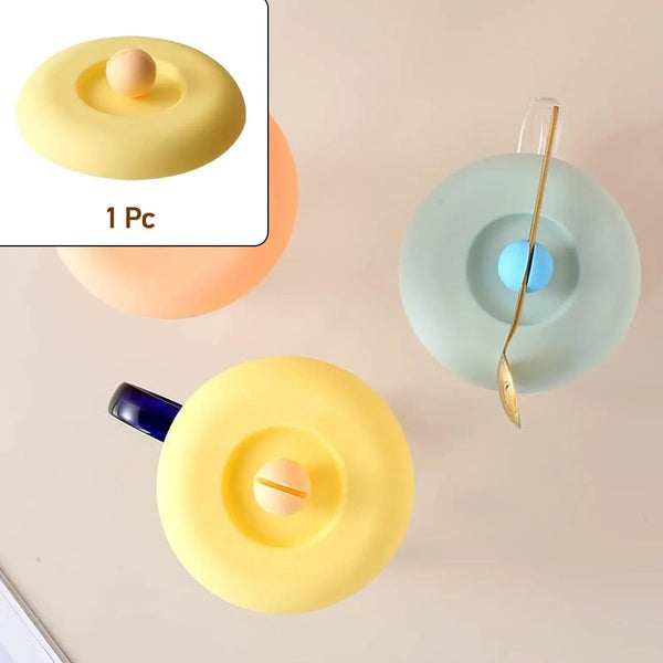 Cup / Mug Lid Dust Proof Silicone Rubber Airtight Seal (Cup & Spoon Not Included Only Lid/ 1 Pc) - justgrabit.in | Just Grab It