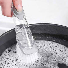 Dish Cleaning Brush with Built - in Liquid Soap Dispenser (1 Pc) - justgrabit.in | Just Grab It