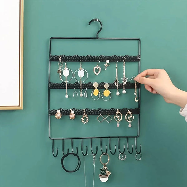 Wall Mounted Earring Organizer Hanging Jewellery Rack For All Type Jewellery (1 Pc / Mix Size) - Justgrabit Inc.
