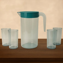 Apex Crystal Premium Jug with Lid & 4 Pcs Glass (1500 ML / 300 ML Approx / 5 Pcs Set) - Justgrabit Inc.