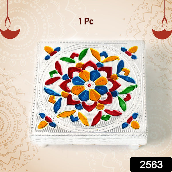 1 Pc Meenakari Wooden Chowki & Bajot Set: For Home & Office Puja (Multicolor) - justgrabit.in | Just Grab It